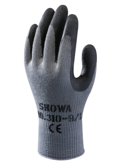 SHOWA 310 Latex Grip Handschuh – flexibel, atmungsaktiv, griffig grau/schwarz L/9 Image
