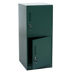 Mendler Spind HWC-P63, Schließfach Wertfachschrank Schließfachschrank 2 Türen, 90x38x45cm Stahl ~ grün Image