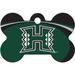 Hawaii Warriors NCAA Bone Personalized Engraved Pet ID Tag, 1 1/2" W X 1" H, Large, Black