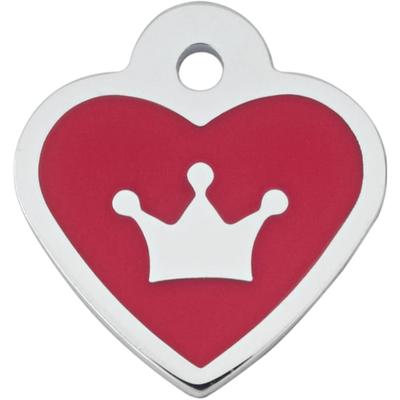 Quick-Tag Heart Personalized Engraved Pet ID Tag, Red Epoxy, Small