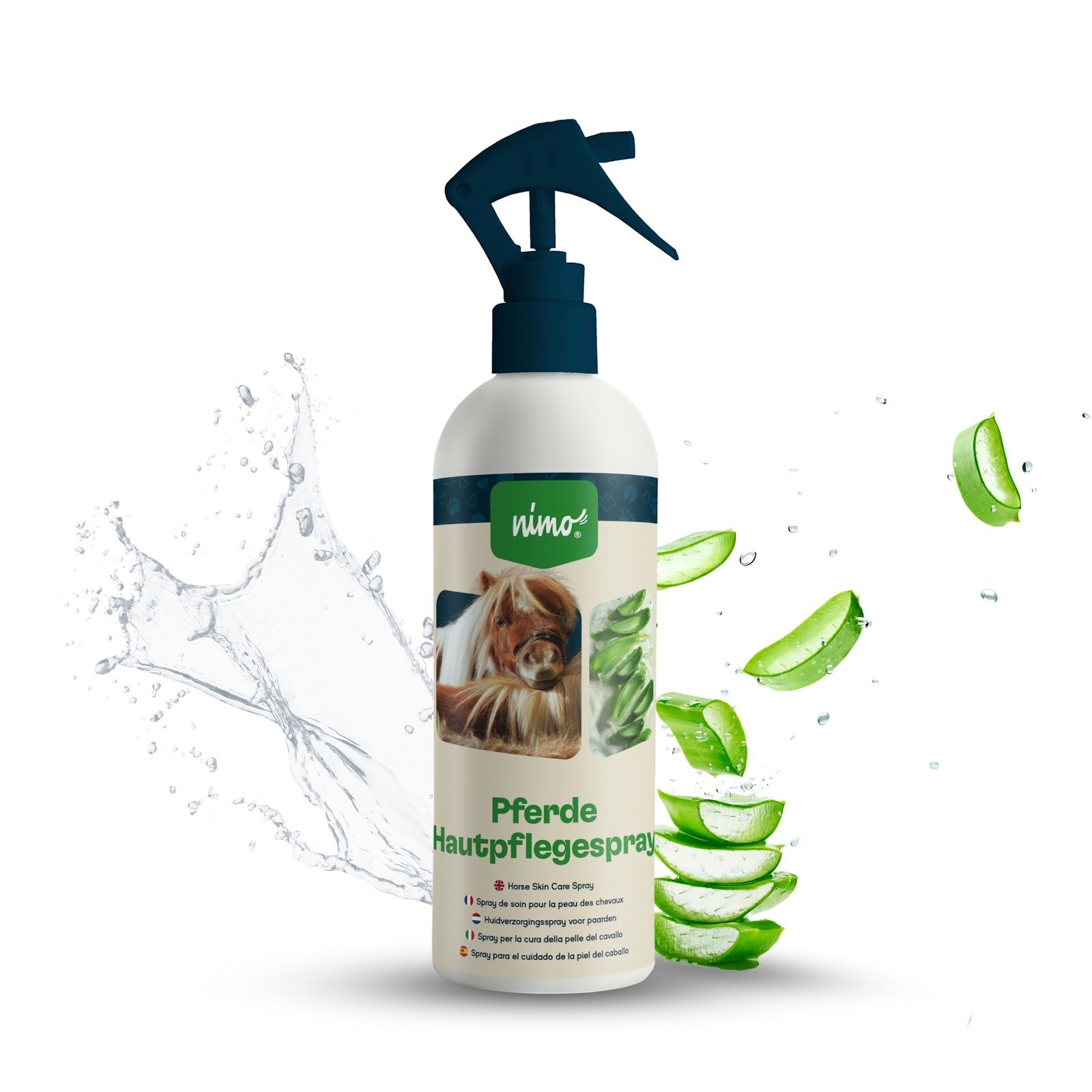 nimo® spray per la cura della pelle del cavallo • con aloe vera e pant