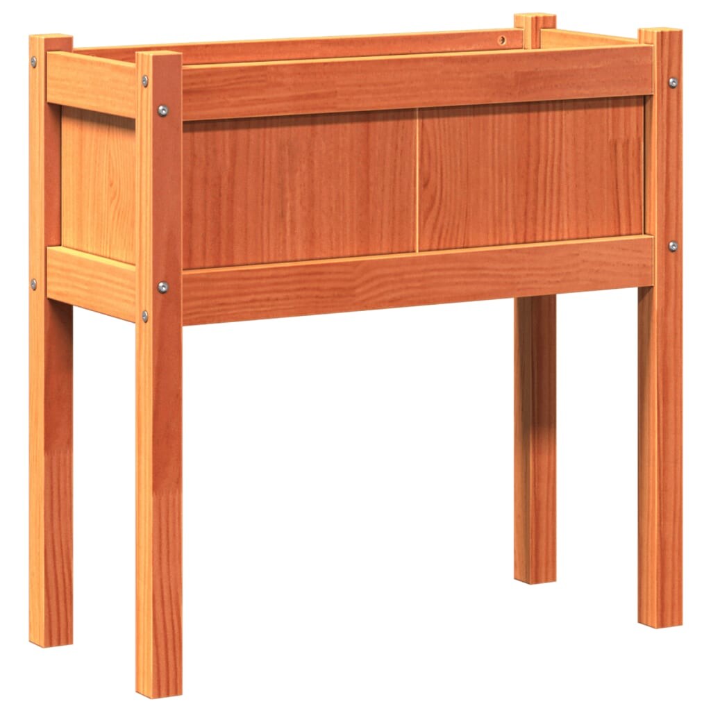 vidaXL Pflanzkübel mit Beinen Wachsbraun 70x31x70 cm Massivholz Kiefer Image