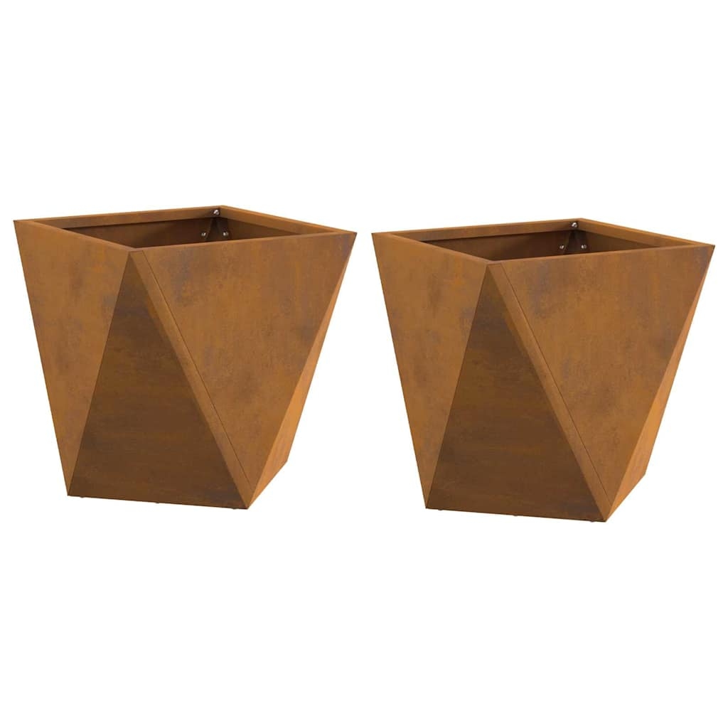 vidaXL Pflanzkübel 2 pcs Rostig 30 x 30 x 30 cm Wetterfeststahl Image
