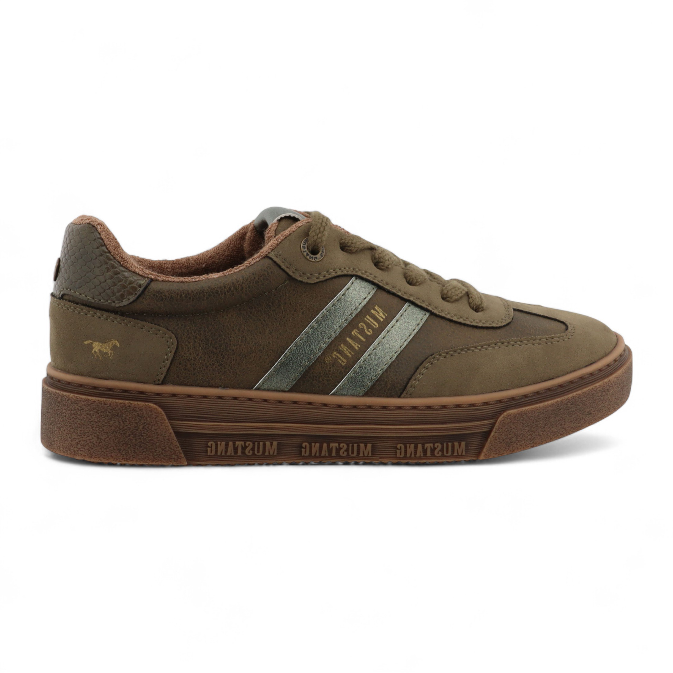 Mustang Damen Olivgrün Street Plateau Sneakers Schuhe