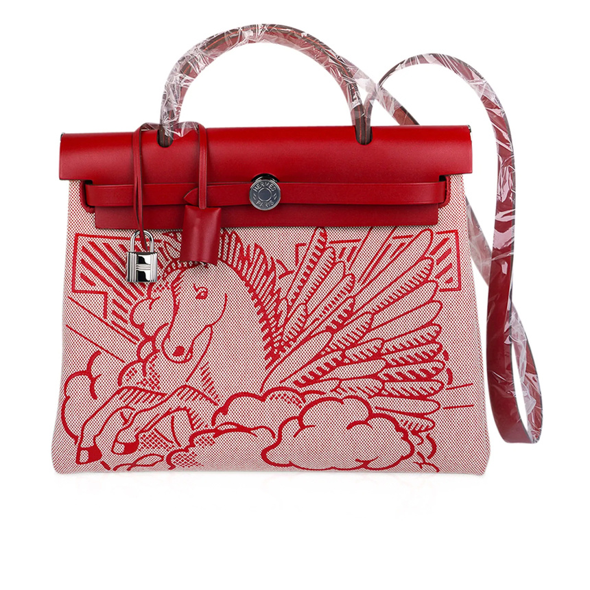 Hermes Herbag Zip Pegase Pop PM 39 Rouge Piment Image