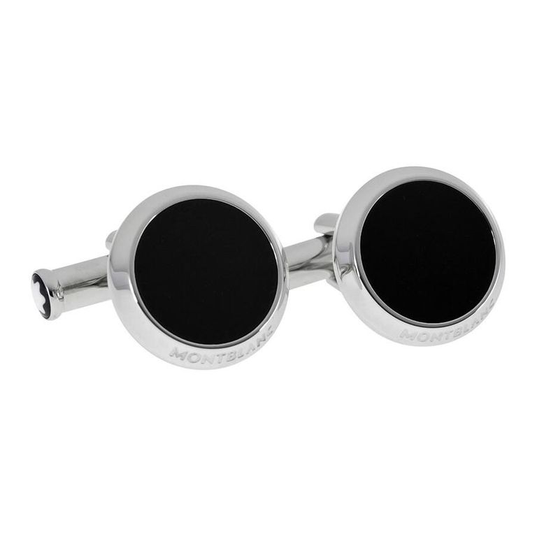 Iconic Stainless Steel Onyx Cufflinks 112896 - Black - Montblanc Cufflinks