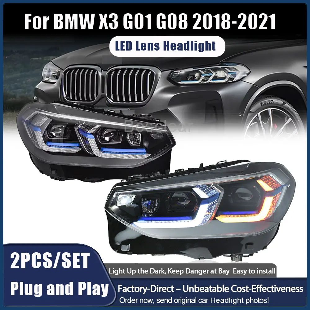 Luci per auto Faro per BMW X3 G01 Lampade frontali G08 2018-2022 Fari a LED DRL Indicatori di direzione Luci di marcia diurna Basso abbaglianti