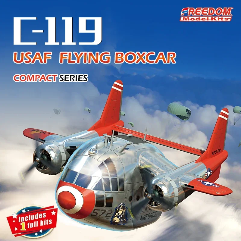 Freedom Zusammengebauter Flugzeugmodellbausatz F 162049 Q-VersionUSAF C119 Luftwagentransporter Image