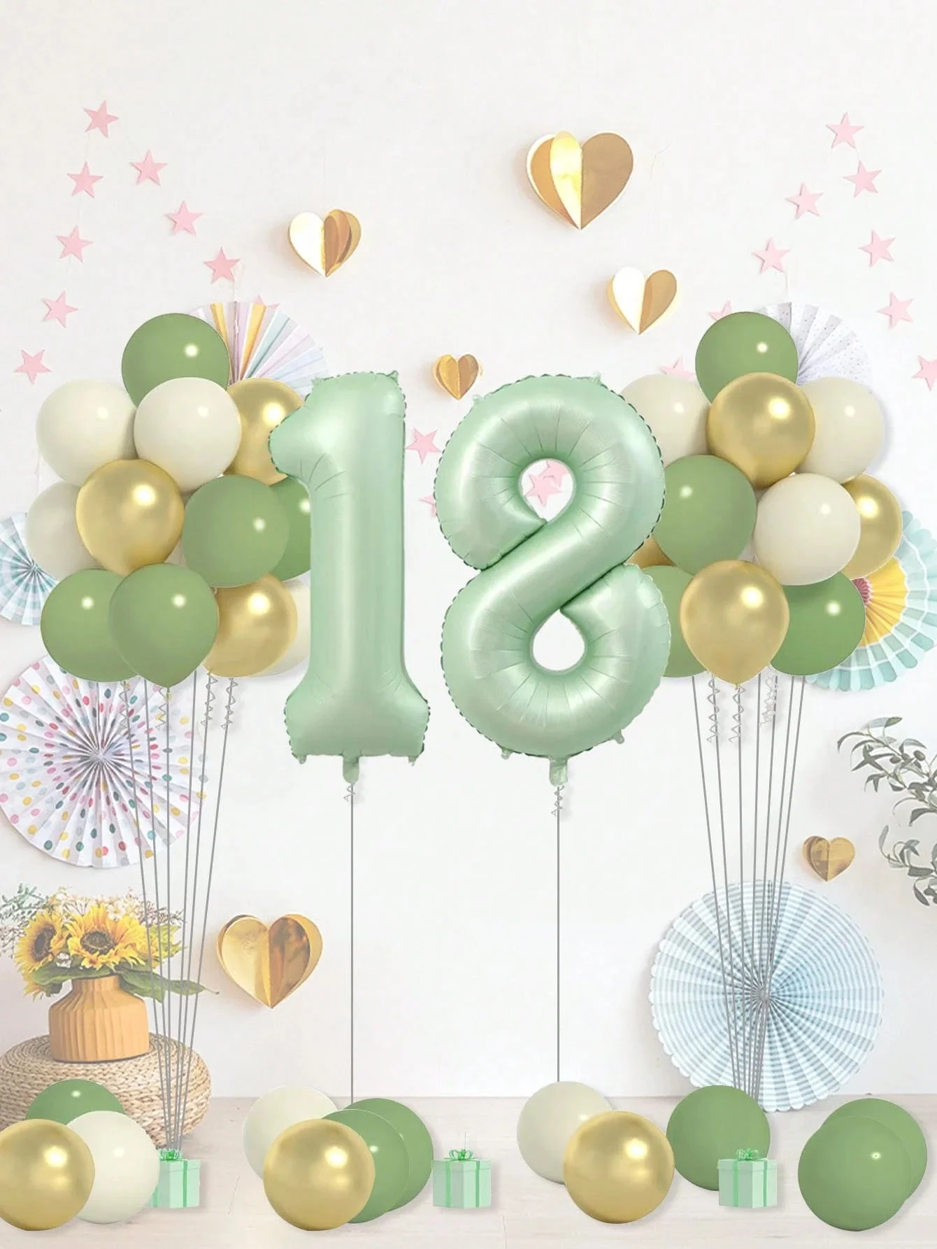 37-teiliges Ballon-Set zum 18., 21., 30., 40., 50., 60. Geburtstag, geeignet für die Geburtstagsparty-Dekoration Image