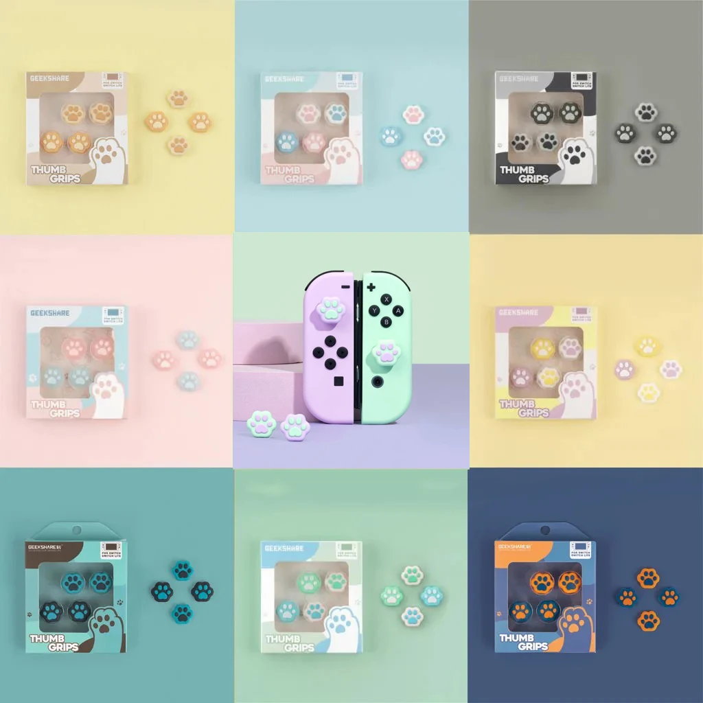 Geformt Katze Klaue Thumb Grip Kappe Joystick Silikon Schutzhülle Controller Thumbstick Fall Für Nintendo Schalter JoyCon NS Lite Image