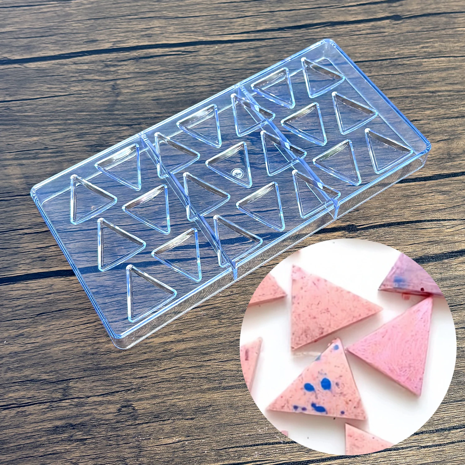 Dreieckige Schokoladenform aus Polycarbonat für Süßigkeiten, Bonbons, Süßwaren, Bäckerei, Backen, Gebäck Image