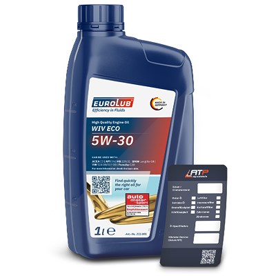 Eurolub 1 L WIV ECO SAE 5W/30 + Ölwechsel-Anhänger [Hersteller-Nr. 211001] Image