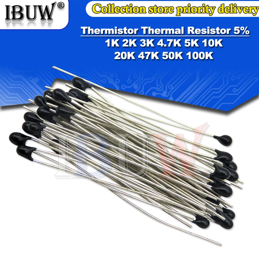 20 Stück MF52AT B 3950 NTC-Thermistor Thermowiderstand 5 % 1 K 2 K 3 K 4,7 K 5 K 10 K 20 K 47 K 50 K 100 K MF52 Image