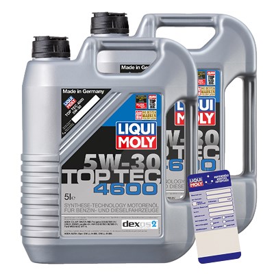 Liqui Moly 10 L Top Tec 4600 5W-30 + Ölwechsel-Anhänger [Hersteller-Nr. 3756] Image