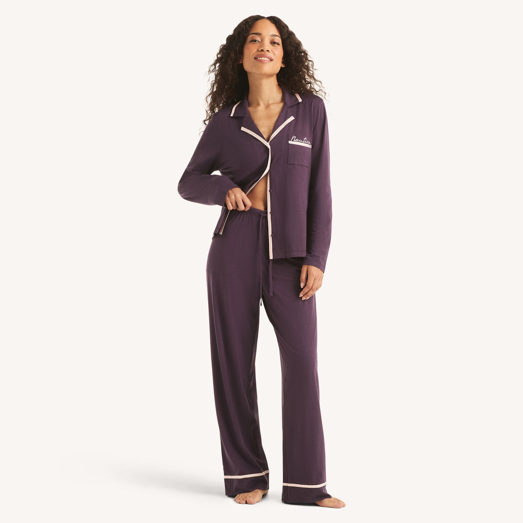 Nautica Women's Pajama Pant Set 561 (Plum), M