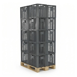 Logiplast 20 Stück Bäckerkisten Brotkisten 600 x 400 x 410 mm in Grau Image