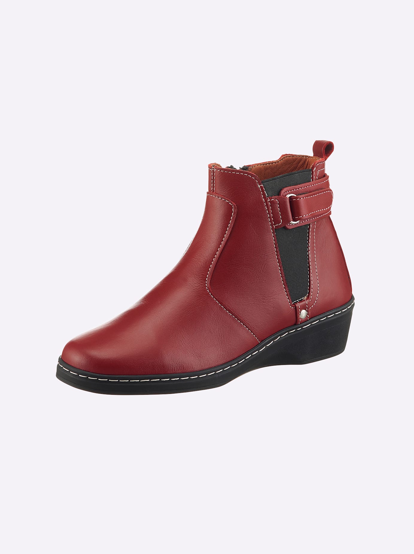 Stiefelette CASUAL LOOKS, Damen, Gr. 42, rot, Glattleder, Schuhe Stiefelette