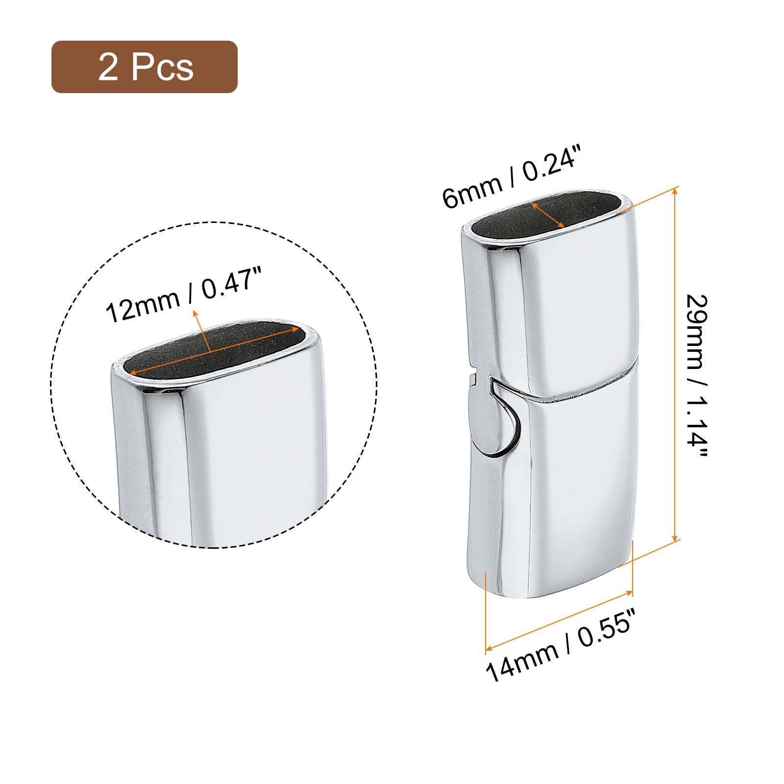 Flat Leather Clasps, Flat Closure End Caps, Stainless Steel Clasps Closures Leather Cord Buckle