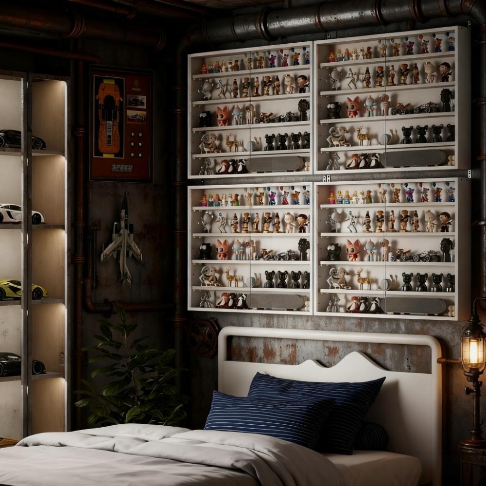 Wall-Mounted Display Case Perfect for Model Cars, Clear Door for Stylish Collectible Showcase