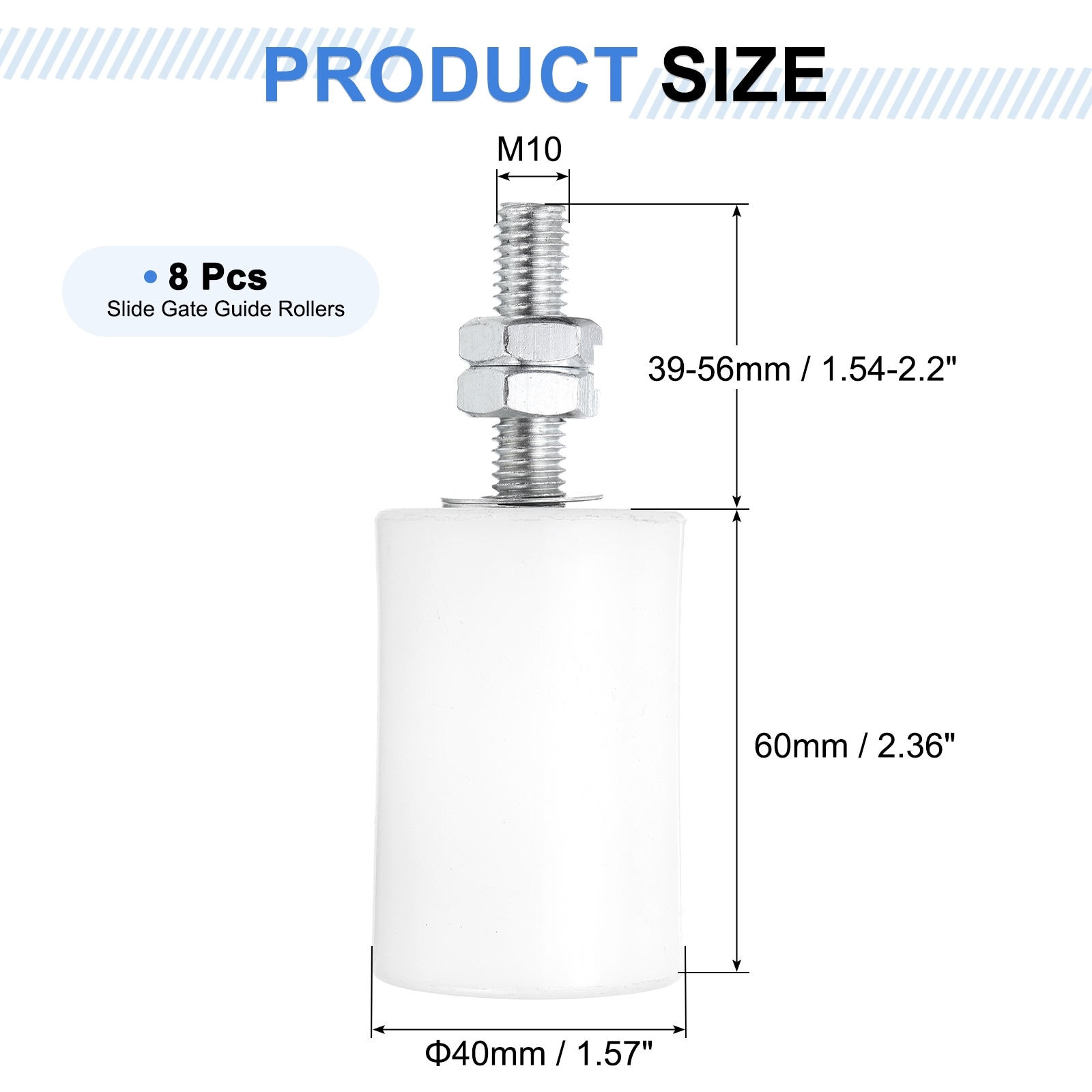 Slide Gate Guide Roller, Nylon Roller Gate Support Assembly, Sealed Ball Bearing Rolling Gate Guider for Sliding Door