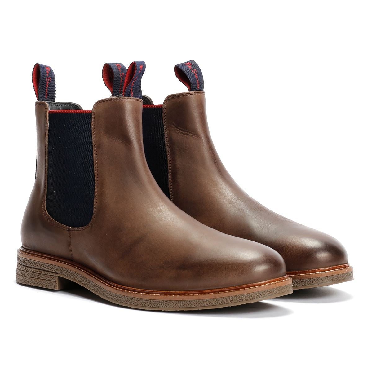 Ben Sherman Walker Chelsea Leder Herren Braune Stiefel Image