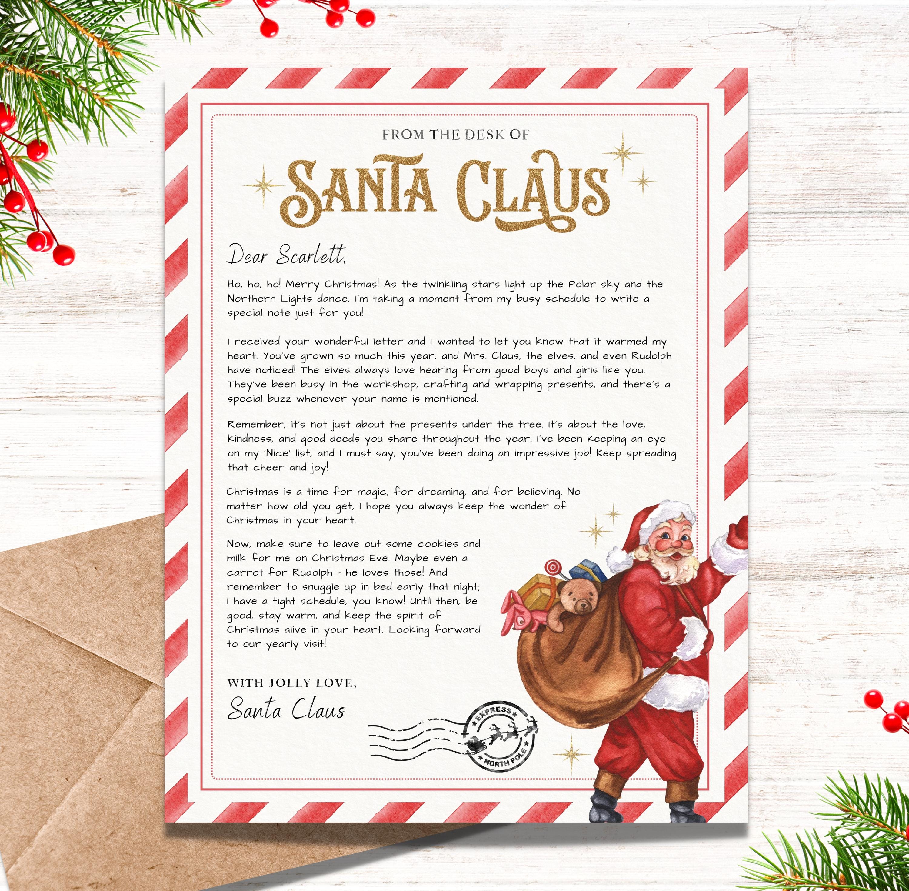 Lettere di Babbo Natale MODIFICABILI, Lettere di Babbo Natale modificabili, Modello di certificato di buona volontà, Lettera di Babbo Natale personali