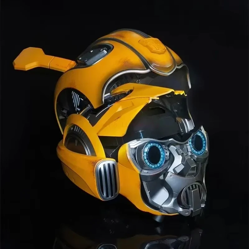 Bumblebee Tragbare 1/1 Englisch Sprachsteuerungsmaske Bluetooth Basis Leuchten Augen Anime Fiugre Gesichtswechsel Lautsprecher Kindergeburtstag Gi Image