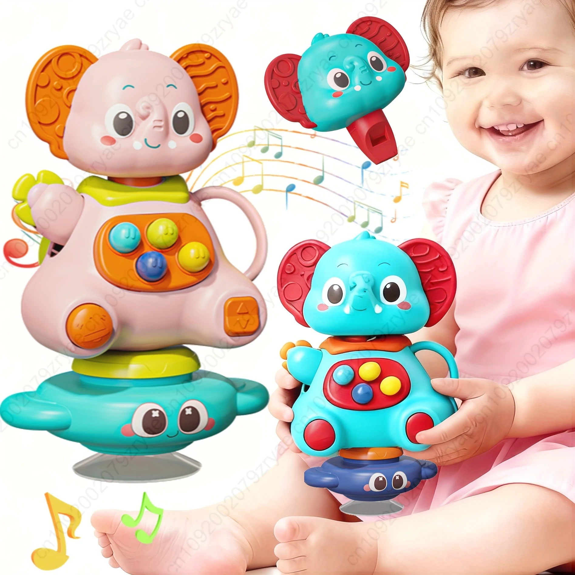 Babyrasselspielzeug mit Elefantenformen – Spielzeug zur sensorischen Entwicklung für Säuglinge und Kleinkinder, gemischte Farben – Hand-Auge-Koordination, Image