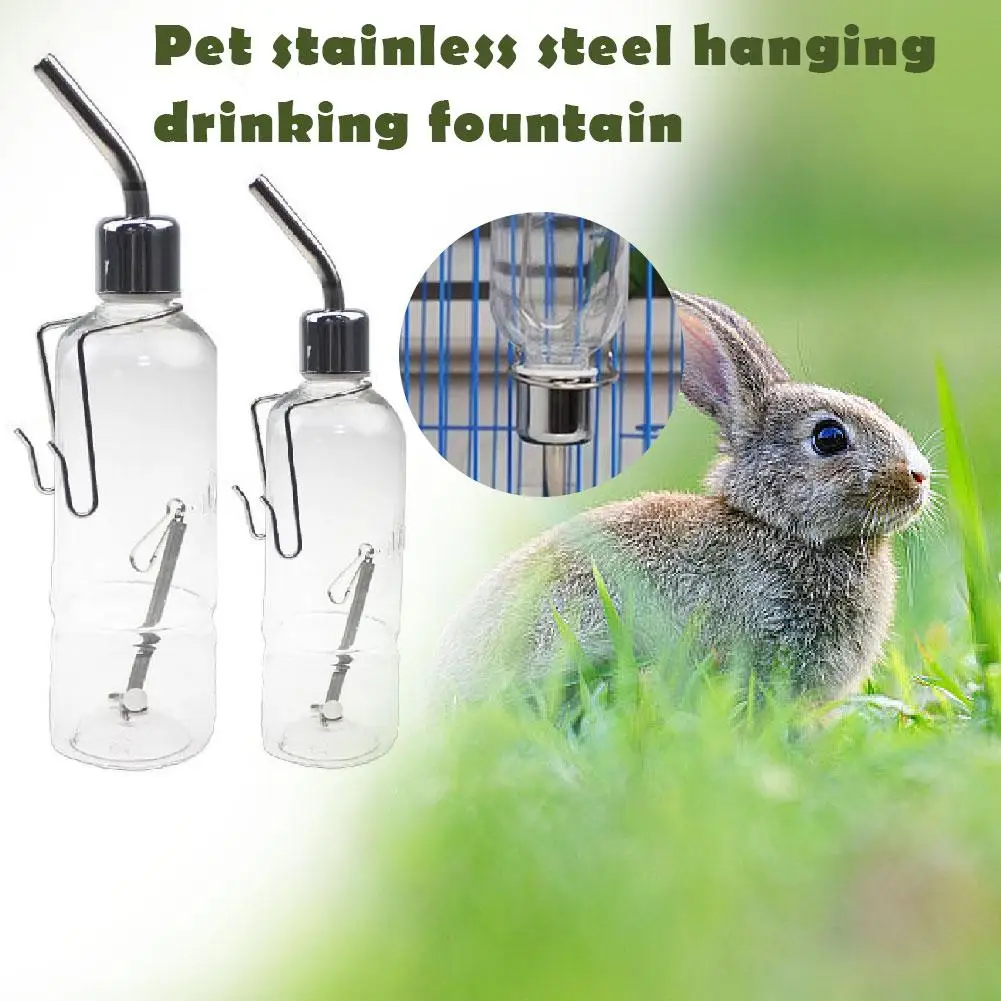 Stahl Haustier Hängen Wasser Flasche Automatische Trinkbrunnen Für Hamster Kaninchen Chinchilla Kleine Tiere Käfig Zubehör K4c6 Image
