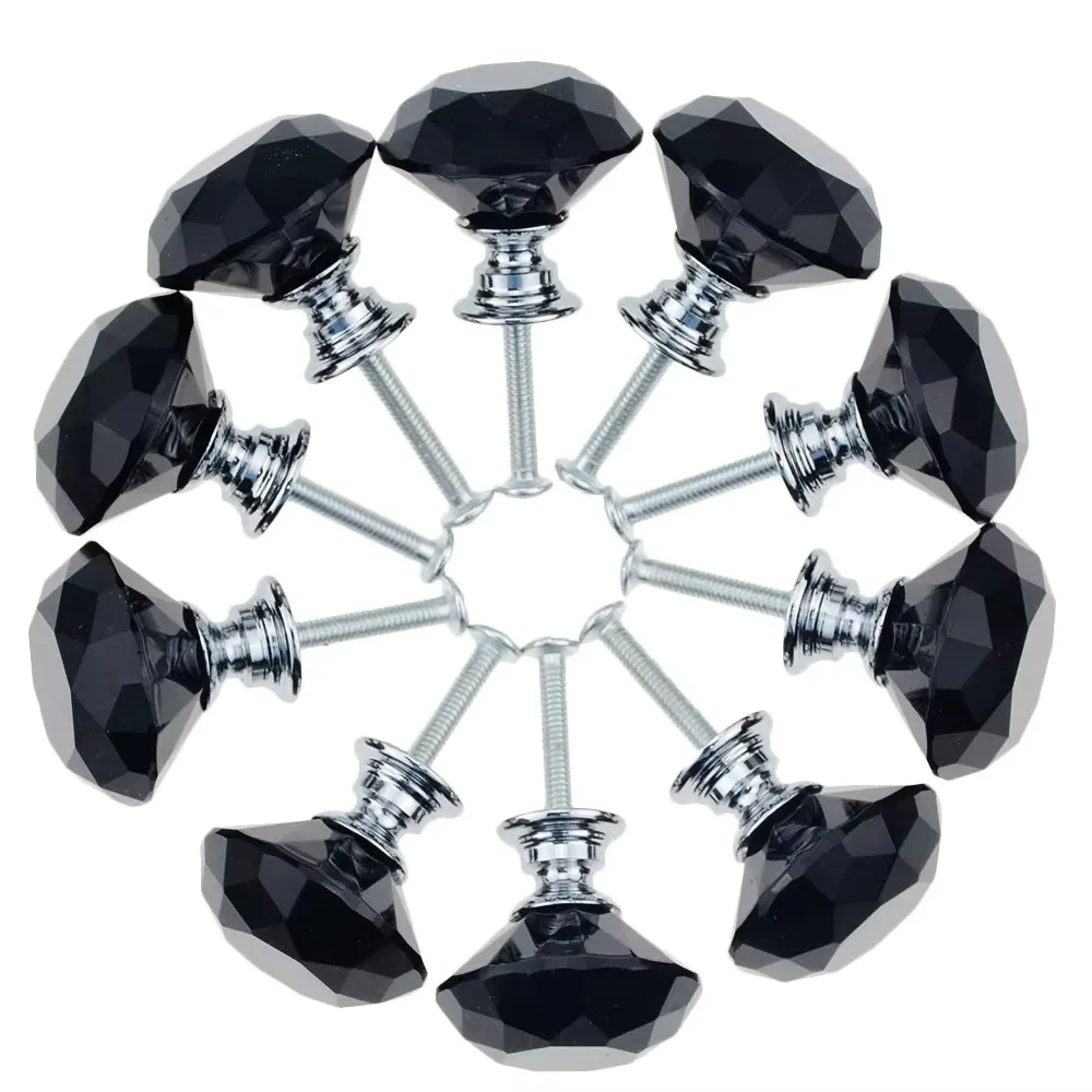 30 mm Diamantform-Design, Kristallglas-Knöpfe, Schrank, Schublade, Küchenschrank, Tür, Kleiderschrank, Griffe, Hardware Image