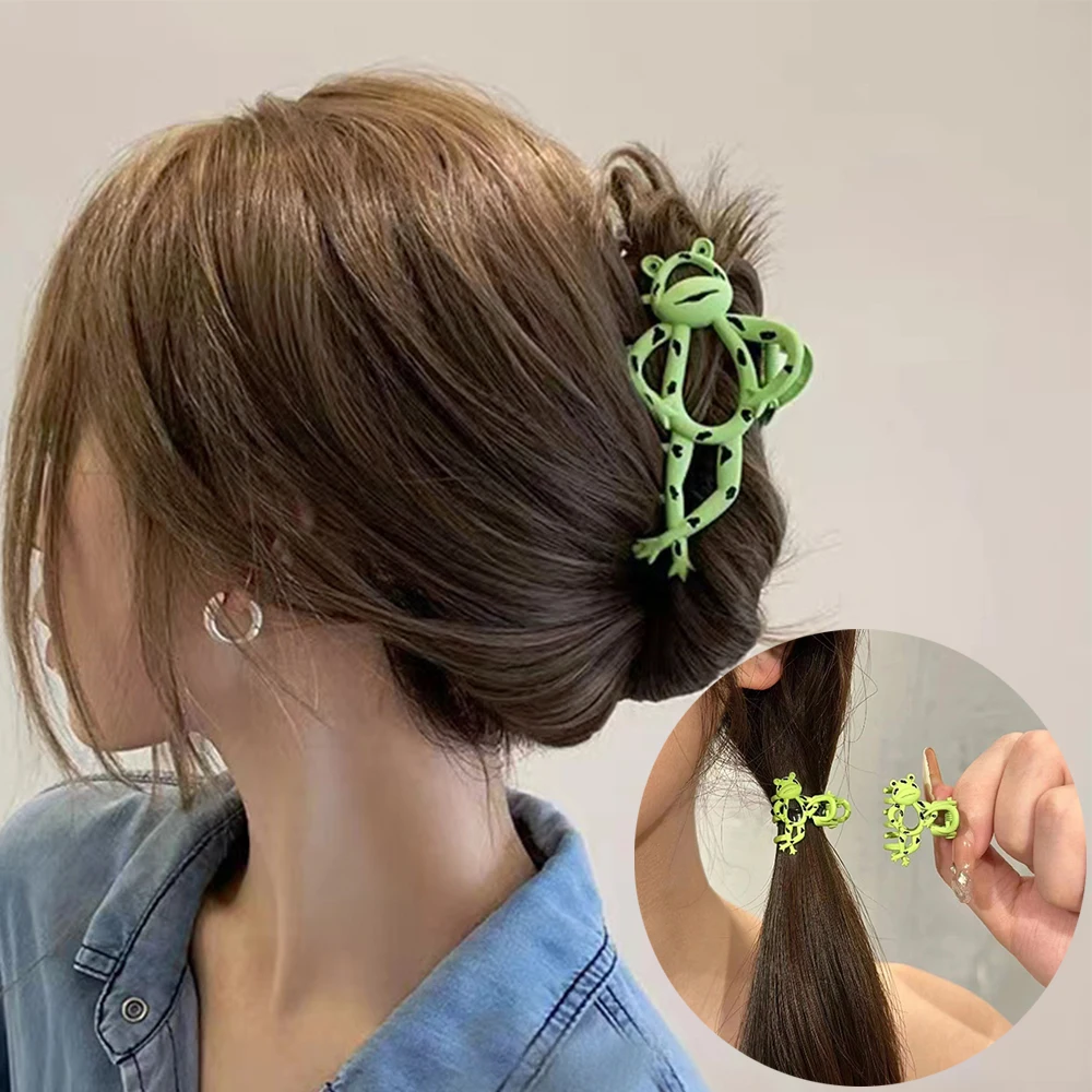 Legierung Cartoon Frosch Haar Klaue Clip Nette Grüne Haarnadel Clips Kostenloser Versand Haarspangen Pferdeschwanz Frauen Mädchen Shark Haar Zubehör Image