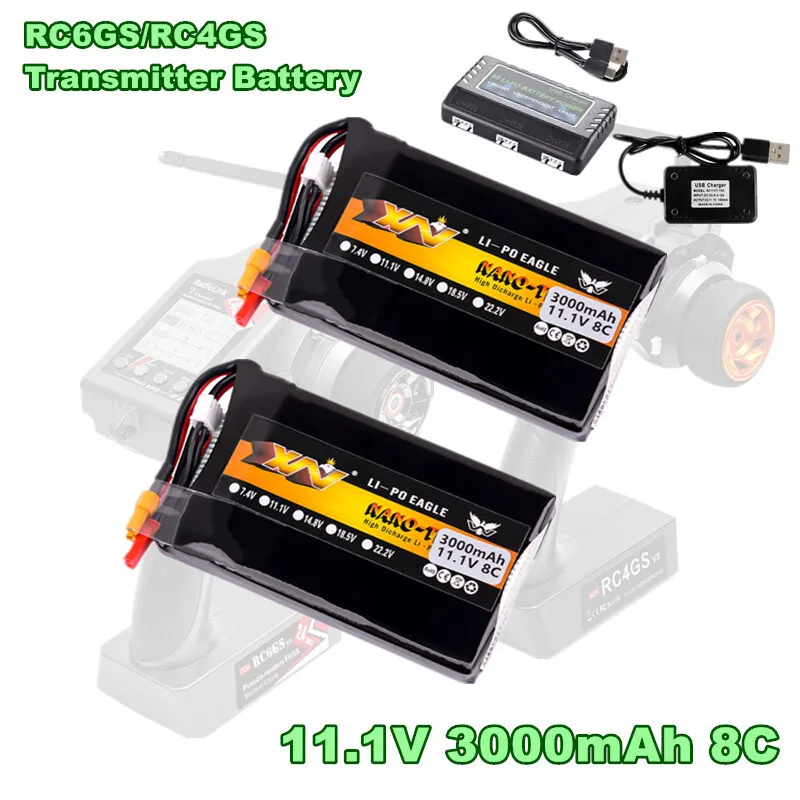 11,1 V 8C 3000 mah Lipo Batterie Für Radiolink RC4GS/RC6GS Sender Modell Flugzeug Fernbedienung 11,1 Batterie/ladegerät Anzüge Image