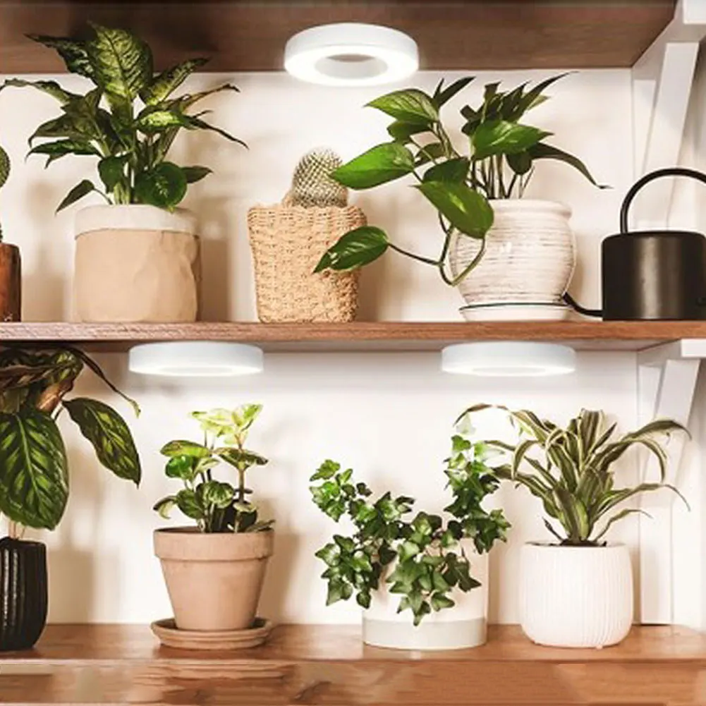 Vollspektrum-Deckenwachstumslicht, 3/9/12 Stunden, Timer, LED-Halo-Pflanzenlampe, 4 dimmbare Stufen unter dem Schrank, Pflanzenlampe für Zimmerpflanzen