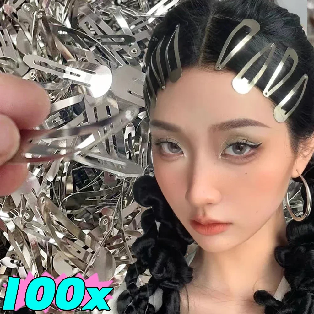 Y2K Silber Metall Haarspangen Wassertropfen Haarnadeln Stilvolle Haarspangen für Frauen Mädchen Retro INS Koreanische Haarspange Kopfbedeckung Image