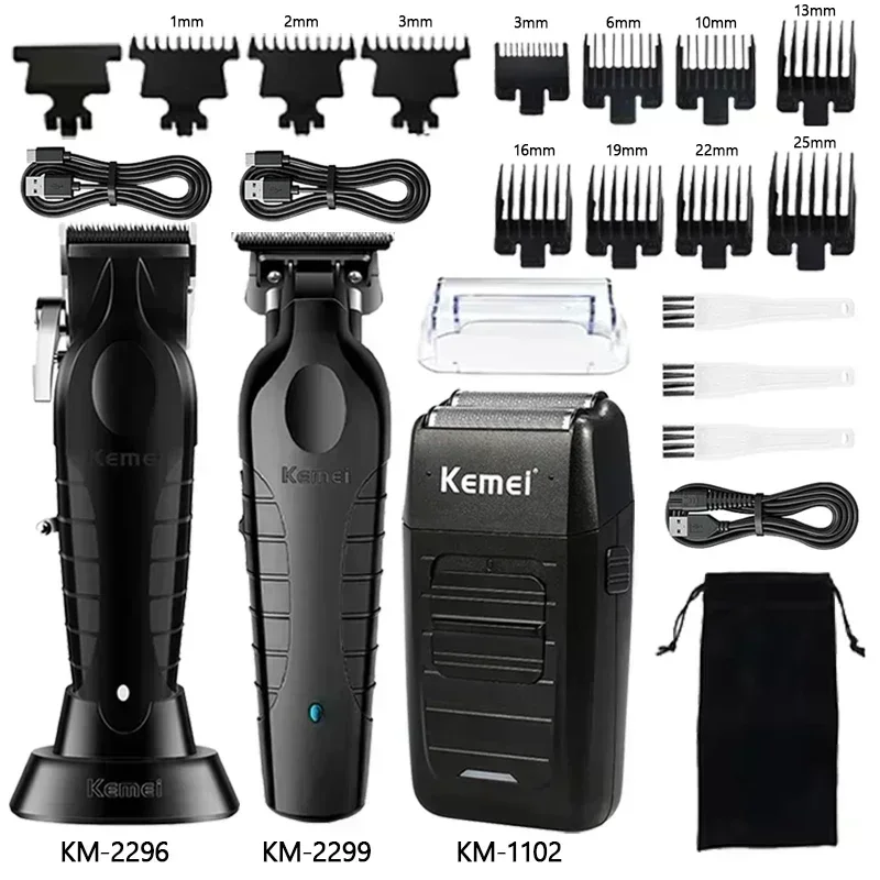 Kemei Haarschneidemaschine Kit KM-2296 KM-2299 KM-1102 Elektrische Haarschneidemaschine für Herren Professionelle Haarschneidemaschine Clipper Image