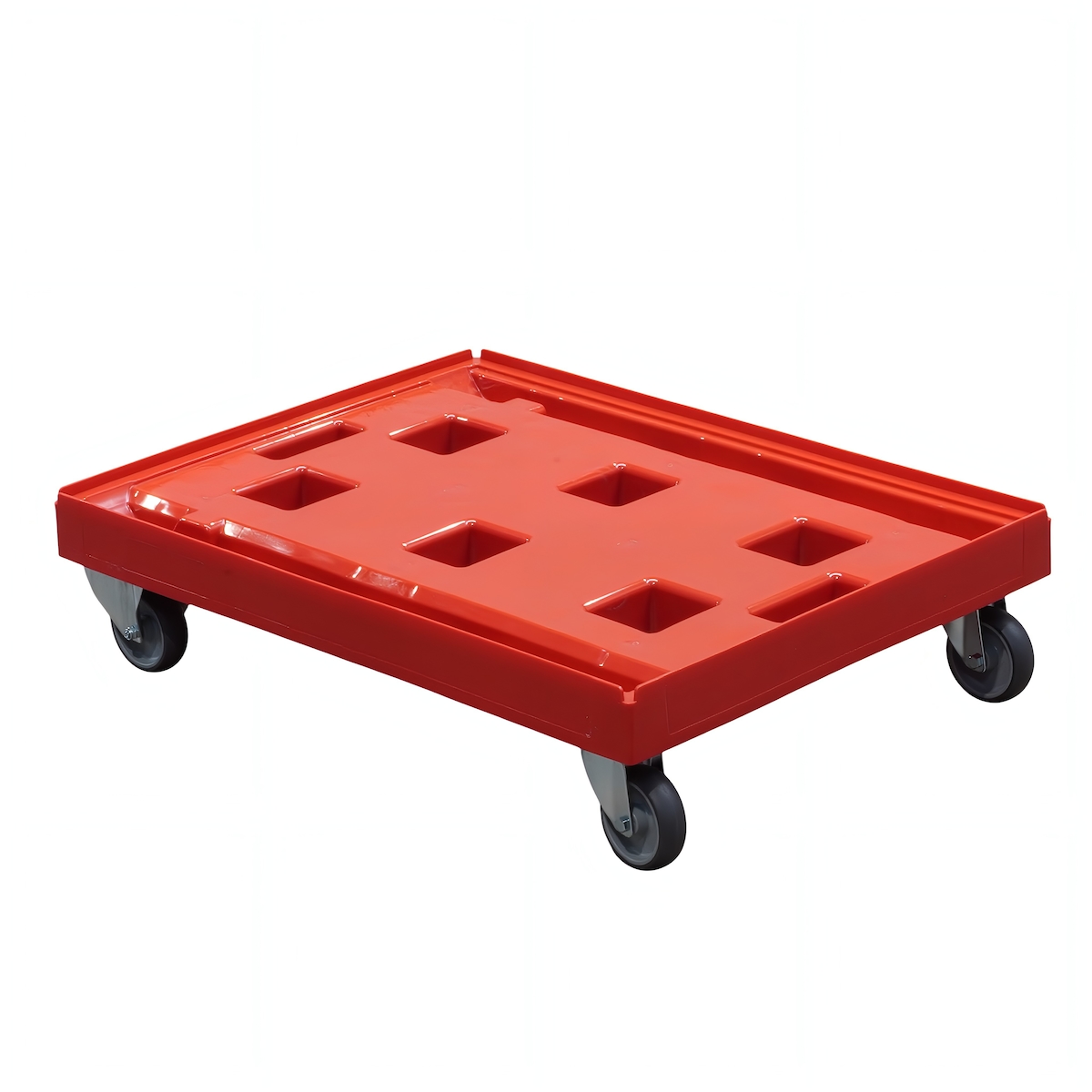 Logiplast Transportroller für Kisten 80 x 60 cm - 400 kg Traglast in Rot 2 Lenkrollen - 2 Bockrollen Image
