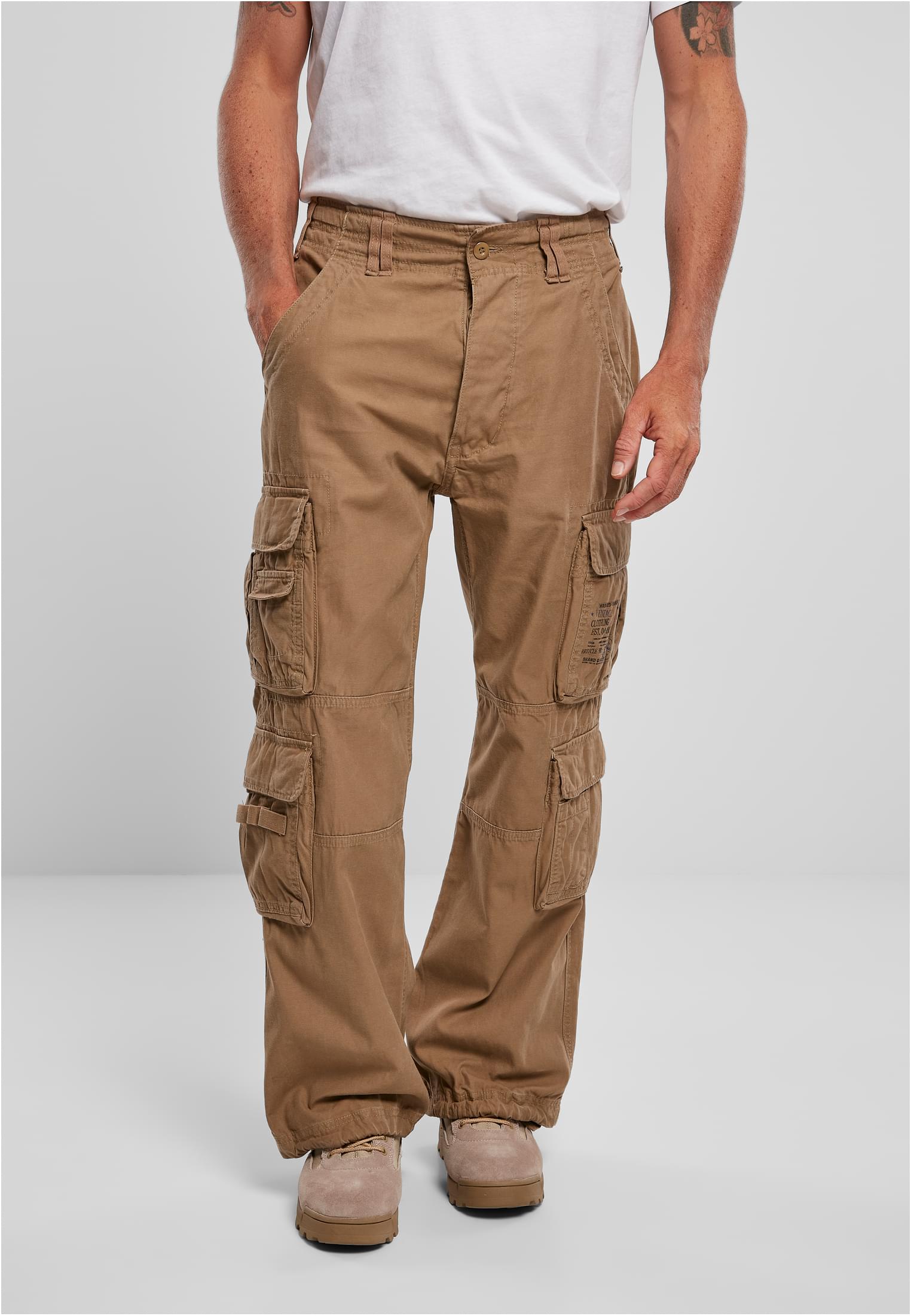 Cargohose BRANDIT "Brandit Herren Vintage Cargo Pants", Herren, Gr. S, US-Größen, beige, 100% Baumwolle, loose fit, Hosen Cargohose