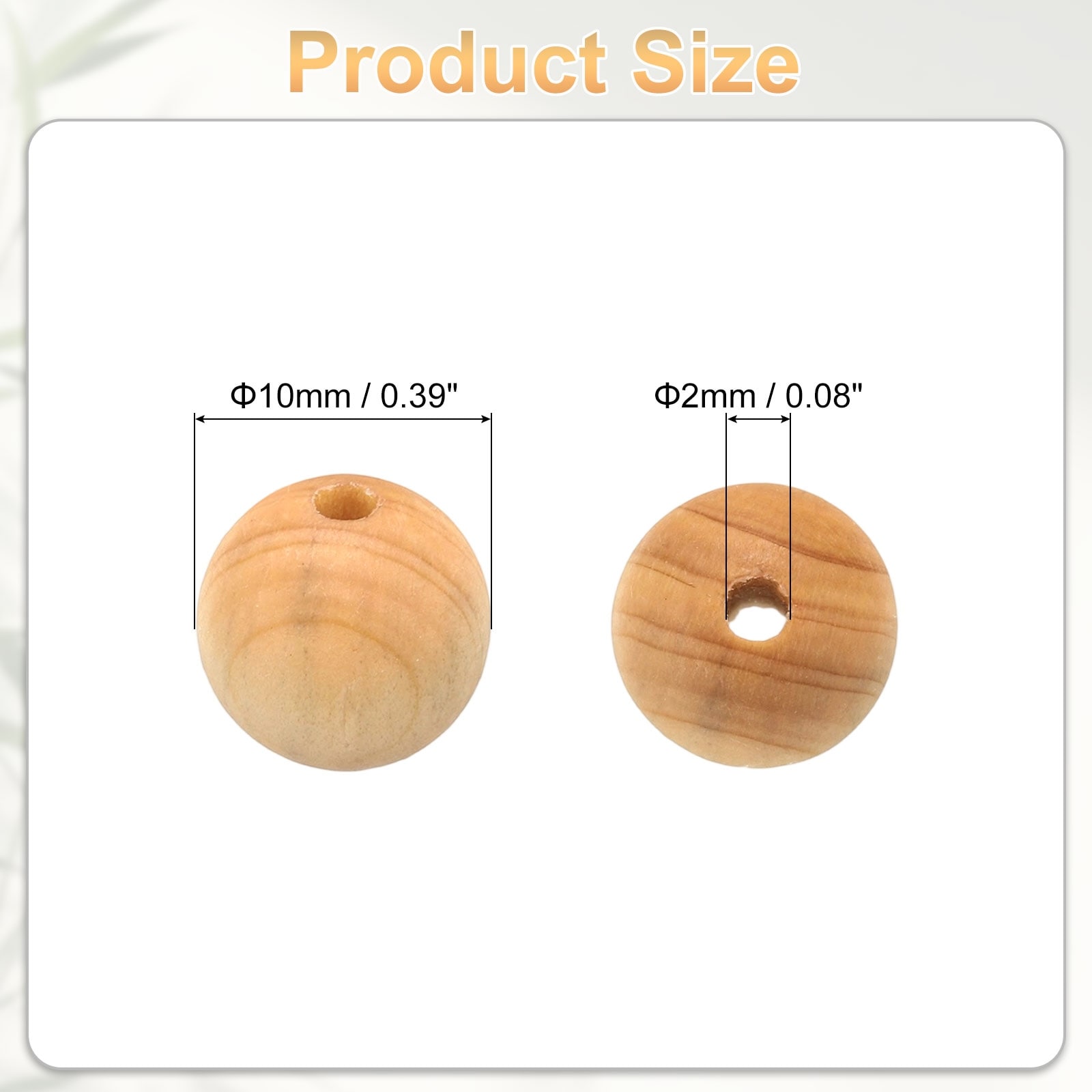 Round Polished Wooden Loose Beads for Craft