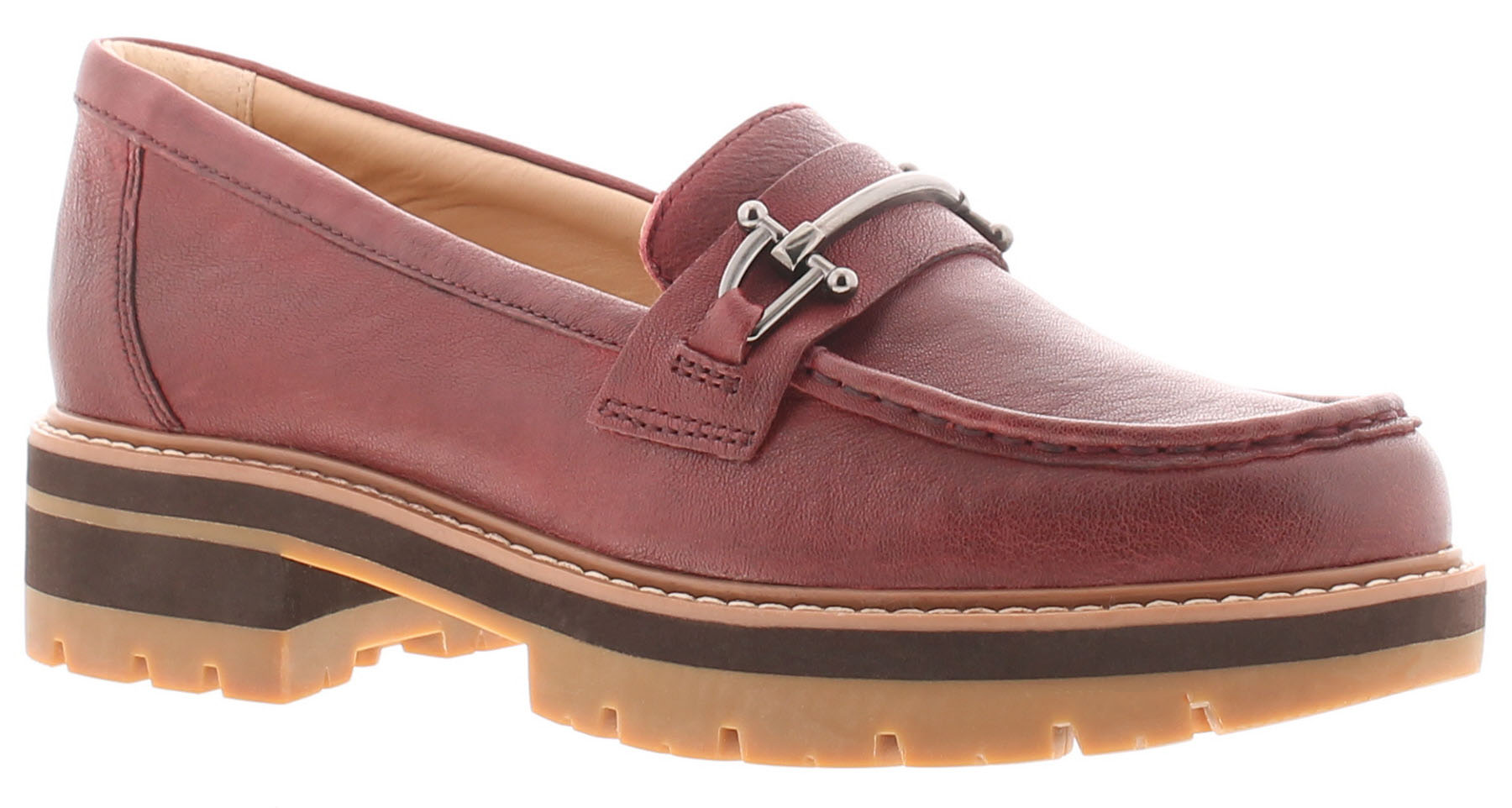 Clarks Damen Absatzschuhe Orianna Bit Leder Slip-On rot