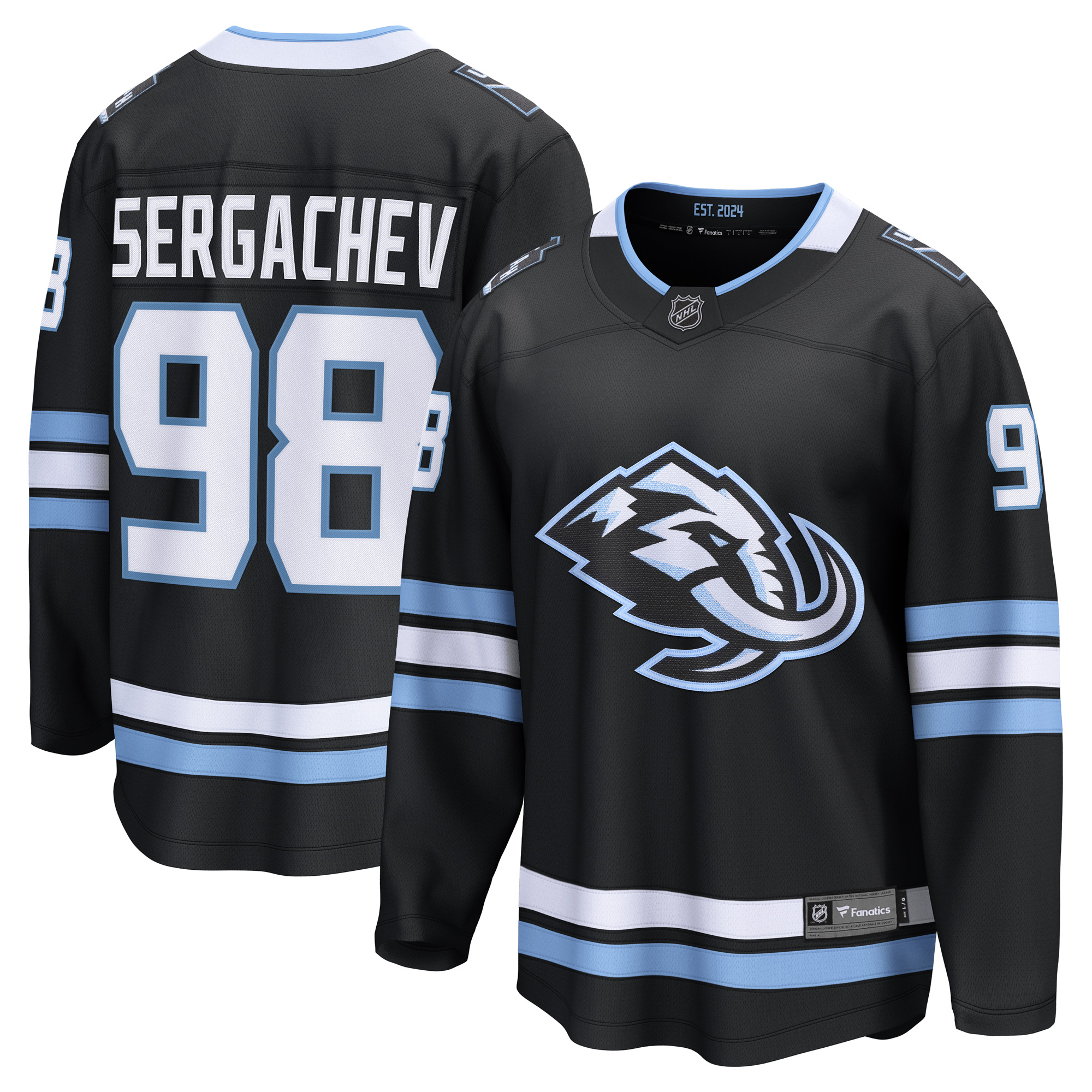 Utah Hockey Club Fanatics Heimtrikot (Breakaway) – Schwarz – Mikhail Sergachev – Herren Image