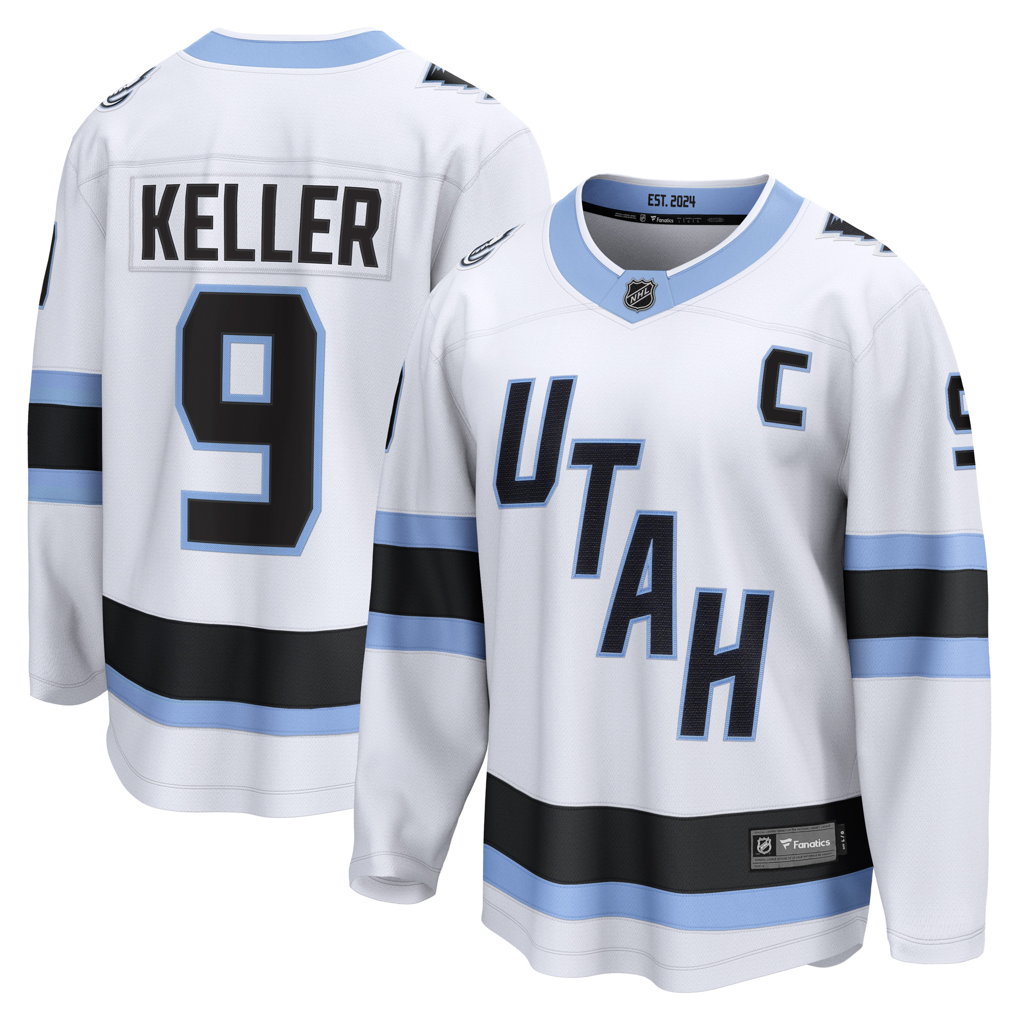 Utah Hockey Club Fanatics Auswärtstrikot (Breakaway) – Weiß – Clayton Keller – Herren Image