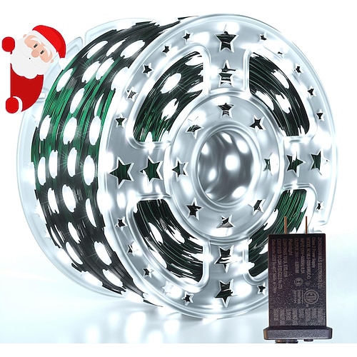 Baum dekorative Lichter Feenlicht Lichterkette grüne PVC Kupferdrahtlichter für innen und außen wasserdicht Innenhof Party Festival Hochzeitsdekoration 8 Funktionen Niederspannung Plug-in Image