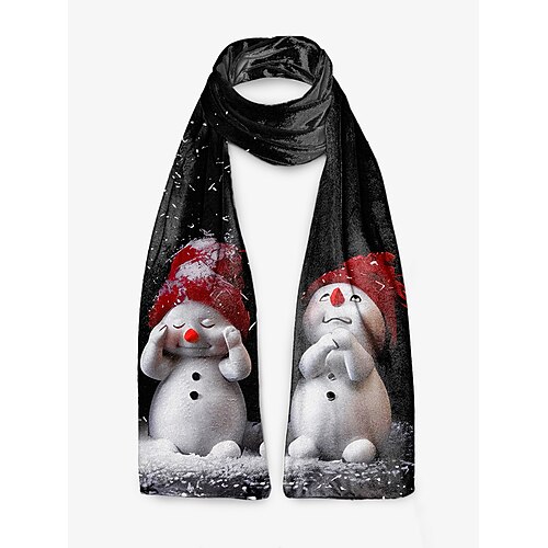 Weihnachtlicher Samtschal für Damen – weicher, flauschiger Stoff mit verschiedenen festlichen Motiven, perfekt für die Feiertage und die Wintermode. Image