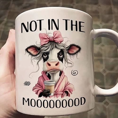 Lustige Geschenktasse „Keine Lust auf Kaffee" – humorvolles Geschenk für Kuhliebhaber, Bürohumor, Teetasse mit lustigem Spruch für Freunde Image