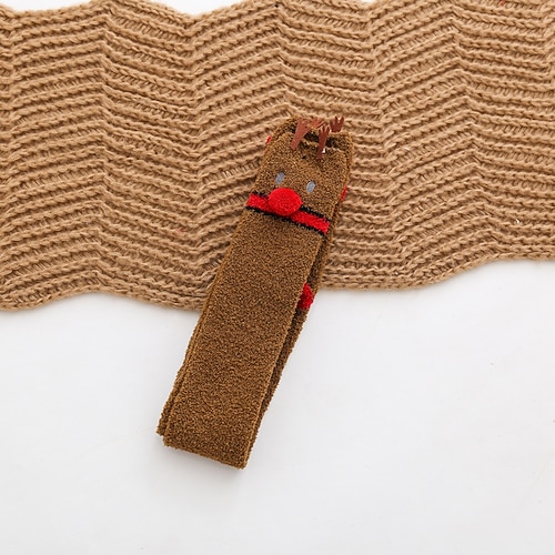 Lange, knielange Socken aus Korallenfleece für Damen, dicke, warme Schlafsocken, niedliche, flauschige Wintersocken mit Cartoon-Motiven, weiche, gemütliche Thermosocken – das perfekte Geschenk für Image