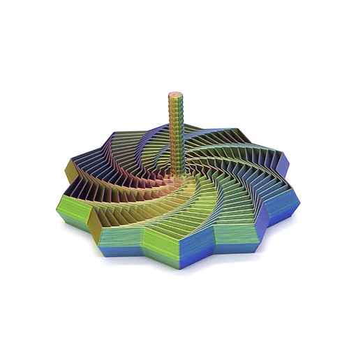 Fidget-Stern mit Griff, hypnotischer visueller und akustischer Effekt, Stressabbau-Spinner, 3D-gedrucktes Schreibtischspielzeug Image