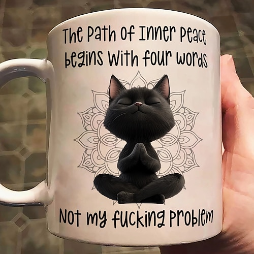 Witzige Geschenktasse: Der Weg zum inneren Frieden beginnt mit vier Worten: Nicht mein verdammtes Problem. Keramik-Kaffee-/Teetasse, Gag-Tasse, Büro-/Zuhause-Humor, Trinkgefäß, originelles Geschenk Image