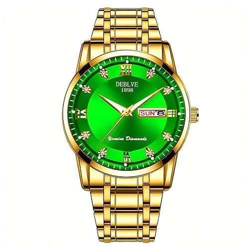 Modische Herren Armbanduhr Hochwertige Herren Quarz Uhr Datum Kalender Leuchtendes Zifferblatt Kristall Dekoration Die beste Geschenkwahl für Männer Image