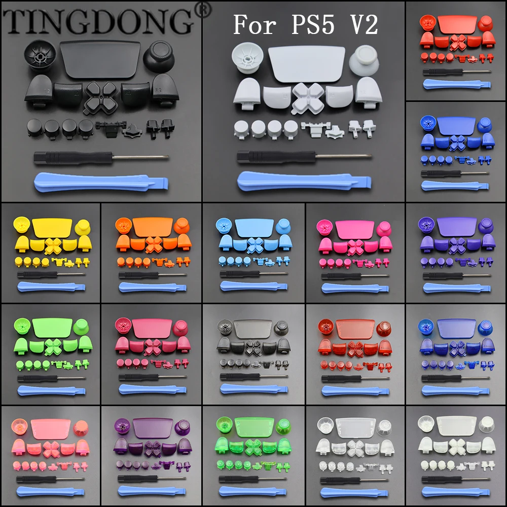 Ersatz Taste Für PS5 V2 BDM-020 Controller Thumb-Sticks Analog Grip Bullet Tasten Reparatur Kits Zubehör Mit Werkzeug Image