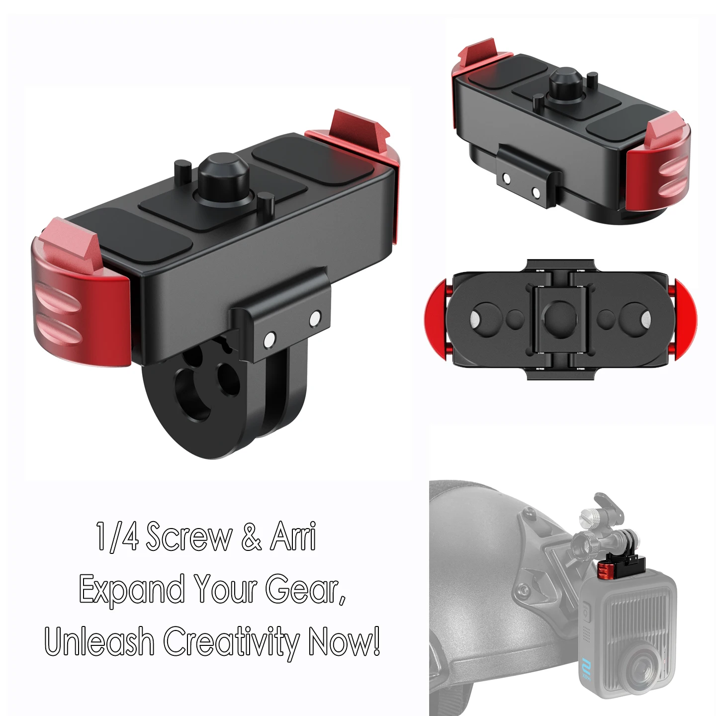 Für GoPro Max 2 Quick Release Basis Halterung Dual Elastische Clip für Hero 13 Schwarz Action Kamera Motorrad Fahrrad Helm Stativ Adapter Image